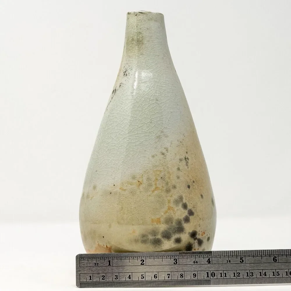 Vintage Signed Studio Pottery Speckled Bud Vase Organic Modern Ceramic
